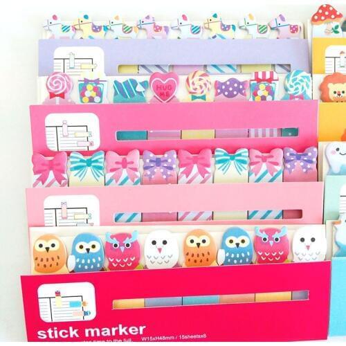 Hot sell 200 pcs Kawaii Stationery Memo Pad Bookmarks Creative Cute Animal Sticky Notes School Supplies Paper Stickers