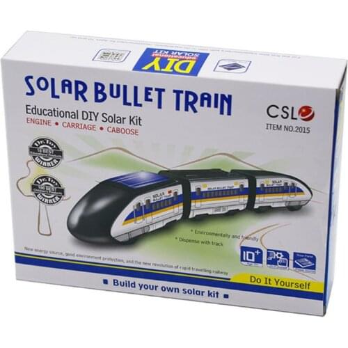 2019 Hot Selling Cool Solar Power High Speed Rail Car Educational DIY Solar Toys Kit Car Gadget Kids Toys Gifts