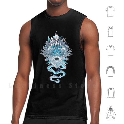 Ursa Tank Tops Vest Sleeveless Polar Bear Animals Wild Ursa Bear Psychedelic Fantasy Magical Totem Spirit Animal