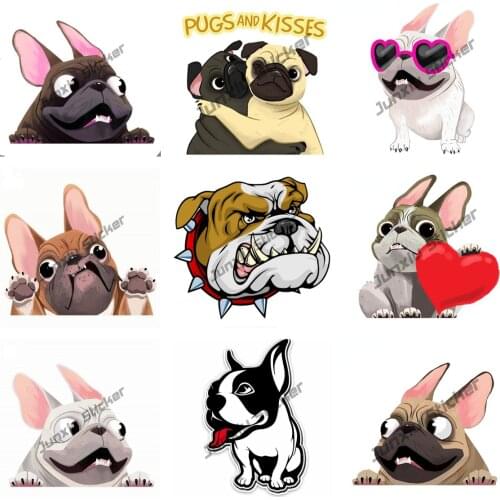 Bully Bulldog Colorful Car Stickers Funny Decals for Bumper Laptop Refrigerator Wall Windshield Scratch-Proof Exterior KK15x14cm