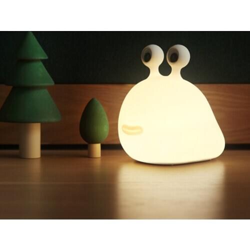 Cartoon White Slug Dimmable Silicone Night Light Bedside Rechargeable Funny Kids Desk Lights Home DECO Lighting Fixtures