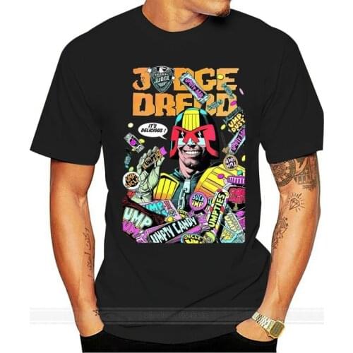 Mens White 2000Ad T-Shirt Judge Dredd ItS Delicious Tee T Shirt Harajuku Hip Hop Tee Shirt