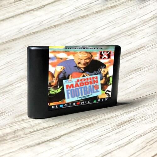 John Madden Football '93 - EUR Label Flashkit MD Electroless Gold PCB Card for Sega Genesis Megadrive Video Game Console