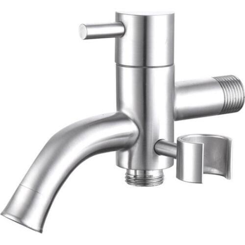 Wall Mounted Double Outlet Outdoor Garden Faucet Bathroom Faucets 304 stainless steel Faucet Angle Valve Bibcock