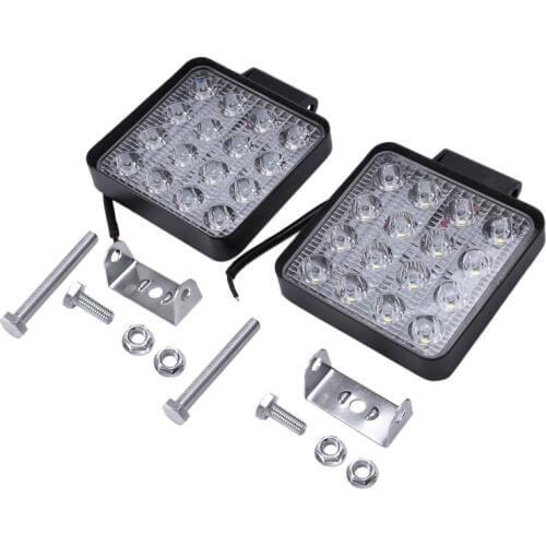 New 2 pcs 48W 6000k LED Spot Beam Square Work Lights Lamp Tractor SUV Truck 4WD 12V 24V