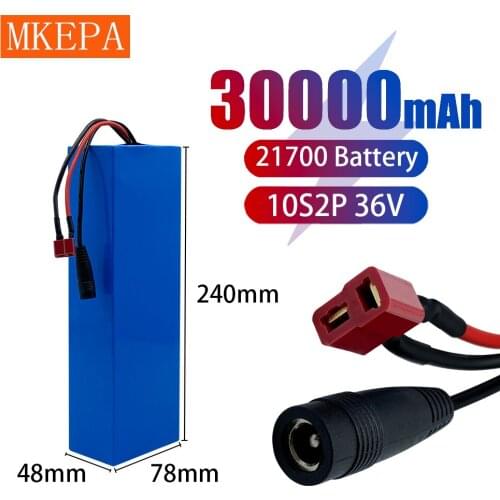 NEW 36V 30Ah 21700 Lithium Battery Pack 10S2P 30000mAh,500W,for High Power Electric Bicycle