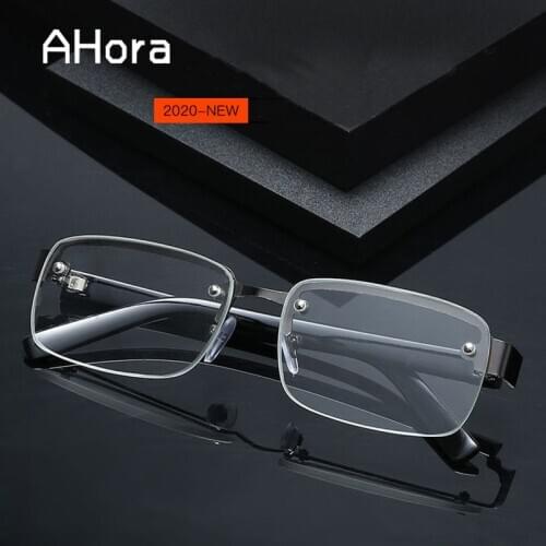 Ahora Half Frame Glass Reading Glasses Women&Men Businesses Prebyopia Spectacles Eyeglasses Eyewear+1.0+1.5+2.0+2.5+3.0+3.5+4.0
