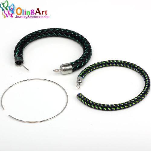 OlingArt 0.8MM/50 loops metal wire coil steel beading findings brooches bouquet blank bracelet bangles DIY Jewelry making