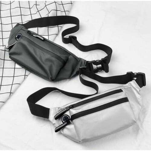 Waterproof Men Sports Running Waist Bag Reflective Fanny Belt Bum Money Phone Pouch Oxford Cloth Outdoor Crossbody Chest Pack