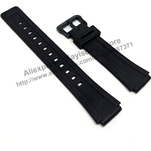 18mm Black Rubber watch band / strap compatible for Casio W-E10 , W-E10G