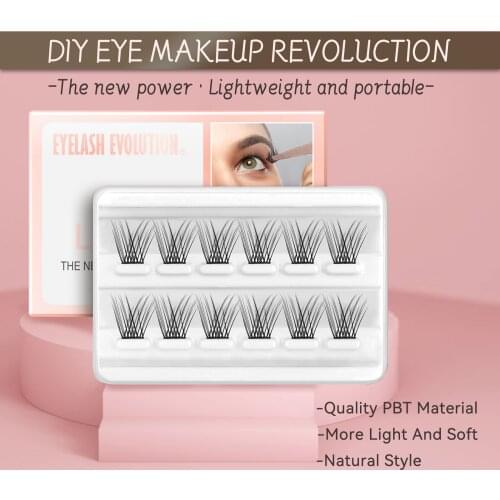 EASITENSION DIY Natural Clusters Lashes Individual Dovetail Segmented Lashes Volume Natural Segment Eyelashes Extension Bundles