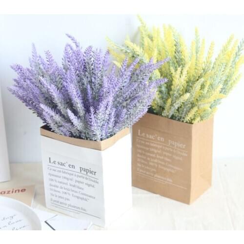 Romantic Provence Lavender Flower Silk Artificial Flowers Plants Fake Artificiales DIY Bouquet Wedding Home Garden Table Decor