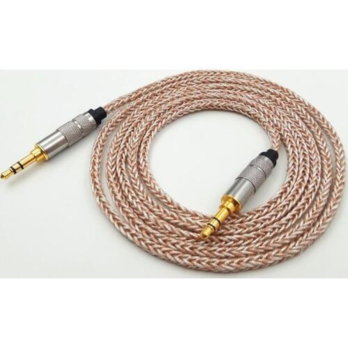 Diy earphone cable Copper-silver alloy 8share 3.5mm to 3.5mm
