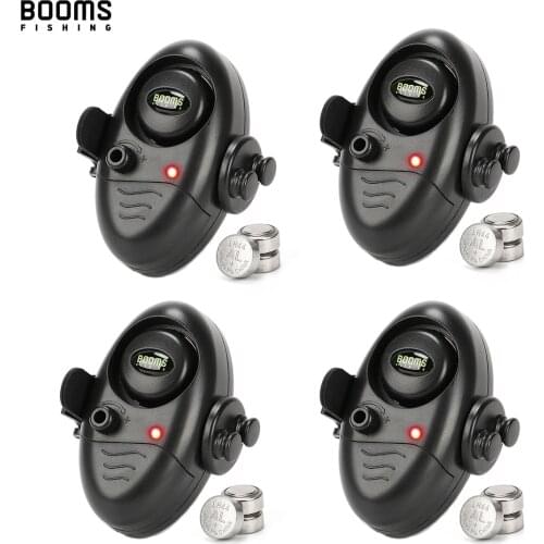 Booms Fishing E02 Bite Alarm Fishing Signalizator Carp Fish Indicator with LED / Sounds Battery Include 4 sets