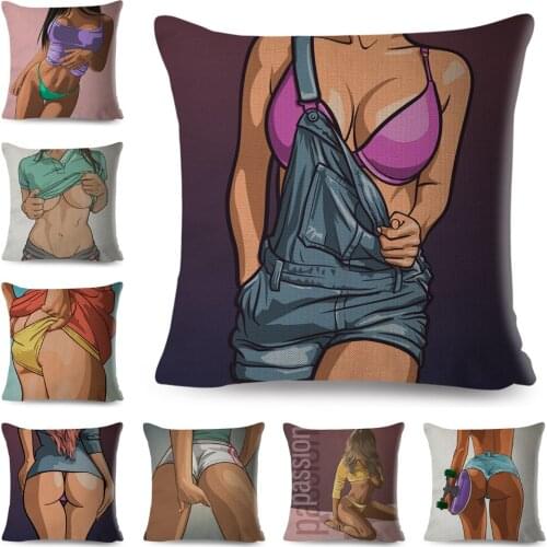 Super Sexy Lady Pillow Case Decor Beautiful Women Cushion Cover for Sofa Car Home Fashion Girl Polyester Pillowcase 45x45cm