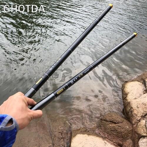 Ghotda Fishing Rods 3.6m/4.5m/5.4m/6.3m/7.2m Telescopic Stream Rod Pole Carbon Fiber Hand for Carp Fishing
