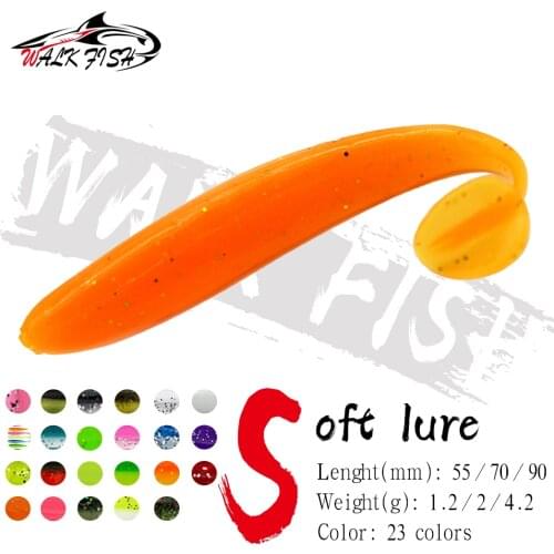 WALK FISH 10PCS Soft Lures 90mm/70mm/55mm Jigging Wobblers Fishing Lure shad T-tail Aritificial Silicone Lures Fishing Tackle