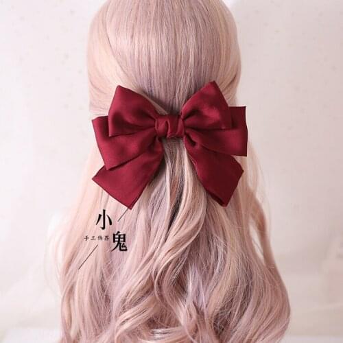 Japanese JK Three-layer Cute Big Bowknot Hair Clip Hairpin Hair Accessories Girls Lolita Sweet Side Clip Headdress College style