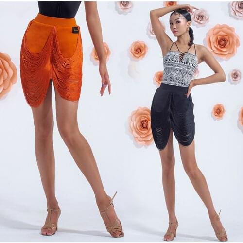 Latin Dance Skirt Adult Women Swing Fringe Skirt 2021 Samba Rumba Performance Clothing Latin Dancewear Practice Skirts DNV14965