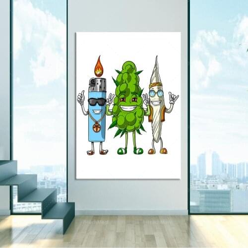 Nordic Plant Poster Weed Bud Joint Canvas Poster Wall Art Canvas Painting Abstract Art Poster Print For Living Room Home Decor