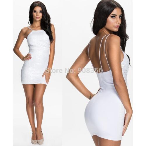 Vestidos De Festa 2017 Elegant White Sequin Patchowrk One Piece Sheath Bodycon Dress Off Shoulder Evening Party Sexy Dress C1142
