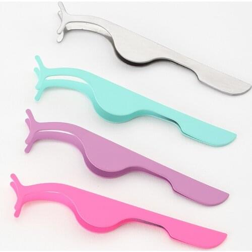 1pc False Eyelash Tweezers Eyelash Extension Curler Nipper Fake Eye Lash Applicator Auxiliary Clip Clamp Makeup Forceps Tools