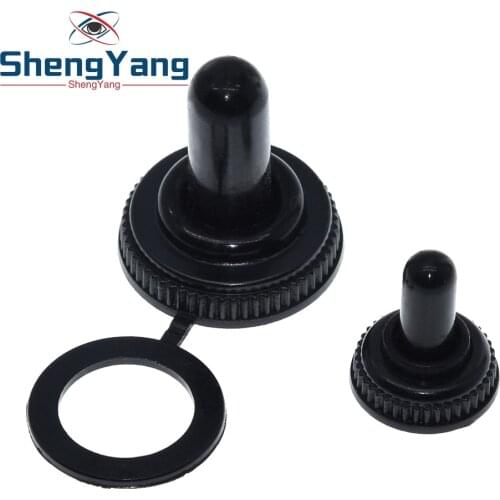 10Pcs 6mm Shaft Hole Mini MTS Toggle Switch Water Dust Proof Cap Rubber Boot Cover WPC-05 Black M12x0.75mm M6x0.75 Threaded