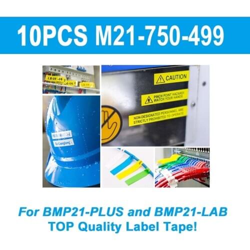 10PCS TOP quality M21-750-499 Label tape Black on White Nylon 19.1mm x 6.4m for BMP21-PLUS BMP21-LAB High Adhesion Cloth