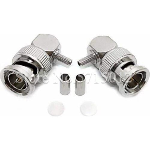 2pcs BNC-JW1.5 75 Ohm BNC Male Head RF Coaxial Cable Connector Converter For Connect RG179 RG174 RG316 Wire