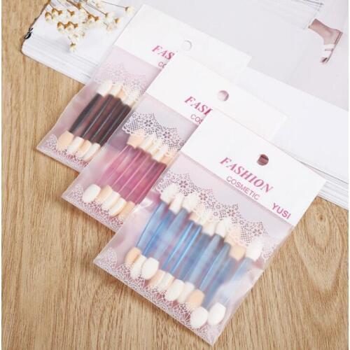 20pcs disposable eyeshadow applicator double sides eye shadow stick eye makeup powder sponge double head brushes