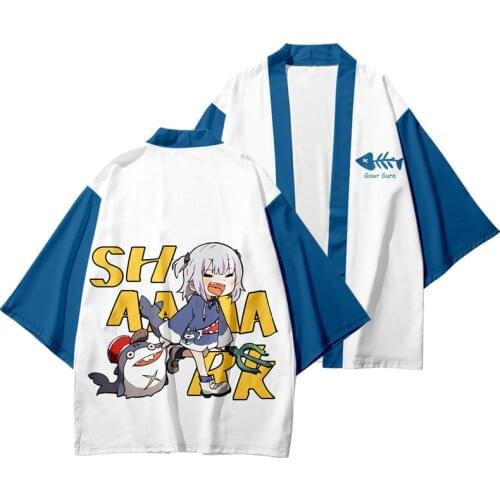 2021 VTuber Gawr gura Japanese Kimono Haori Hololive 3D Cosplay Yukata Women/Men Fashion Summer Casual Streetwear Tops
