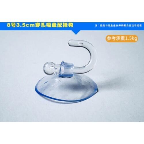 3.5CM Home Storage & Organization Powerful vacuum PVC transparent glass sucker hook perforated mushroom head sucker