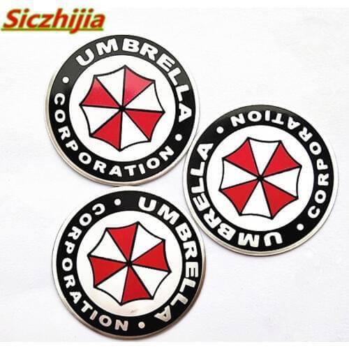 Car shape 3D aluminum umbrella car biohazard sticker for Volkswagen POLO Tiguan Passat Golf Bora Ravida