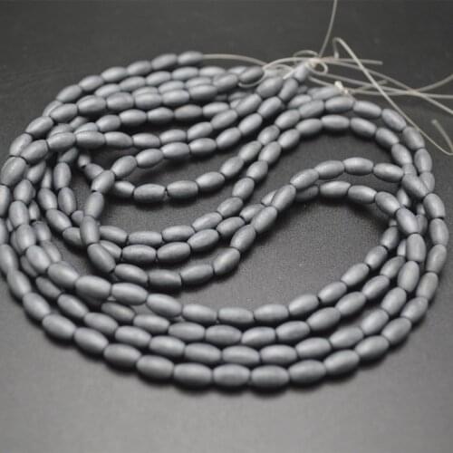 4x6mm Matte Hematite Rice Beads Dull polished tube Fit Fashion Bracelet Necklace Jewelry Making Free Shipping