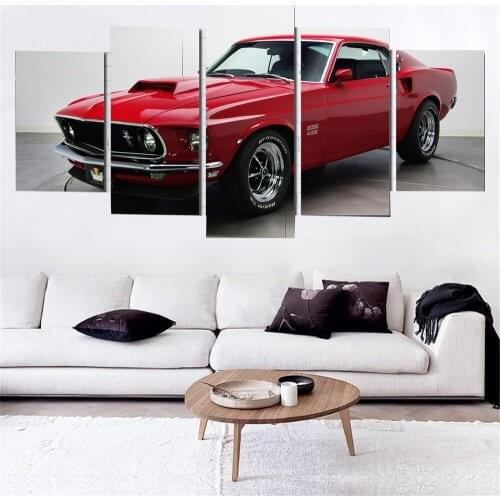 5 Pieces Wall Art Canvas Painting Car Poster Nordic Pictures Living Room Decoration Paintings For Wall Picture Art