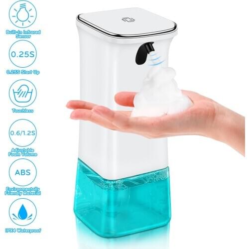 350ML Automatic Foaming Hand Washer Infrared Sensor Soap Dispenser Waterproof Liquid Foam Gel for Bathroom Kitchen Home Clean