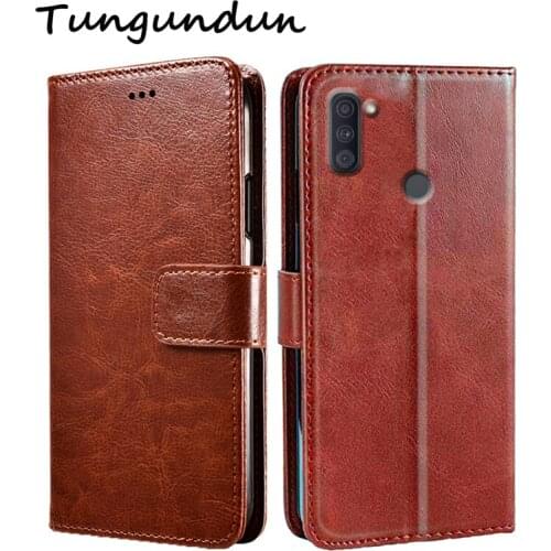 Phone Case For Samsung Galaxy A11 Protective Cover Luxury PU Flip Leather Silicone Case For Galaxy A11 SM-A115F Protective Shell