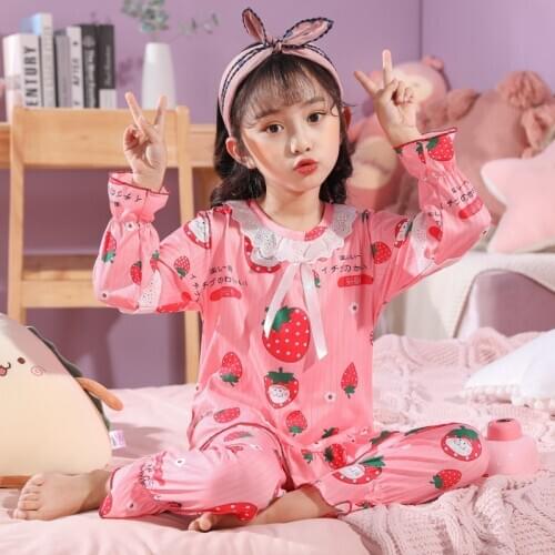 Princess Kids Pajamas 2021 Spring Girls Sleepwear Nightwear Cartoon Homewear Sets Cotton Childrens Pyjamas Night Suit For Girl