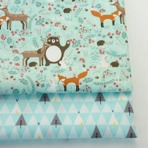 DIY Bear Fox Dear Pattern Twill Cotton Fabric Bundle Sewing Quilt fabric Crafts for Handmade Sheet Pillowcase Curtain Tablecloth