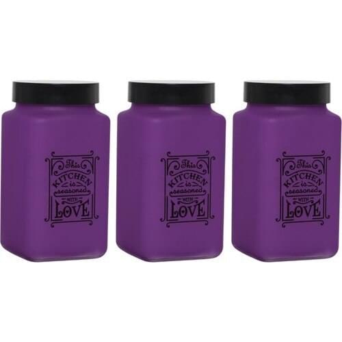 Herevin Triple 2 Lt Matte Purple Glass Jar Set