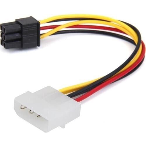 WSFS Hot 4-Pin Male to 6-Pin Female socket Power Cable for PCIe PCI Express Adapter