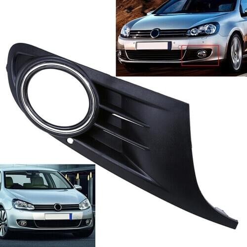 JanDeNing 2pcs ABS Front Lower Bumper Fog Light Grill Cover Grille Trim For VW GOLF MK6 2009-2013
