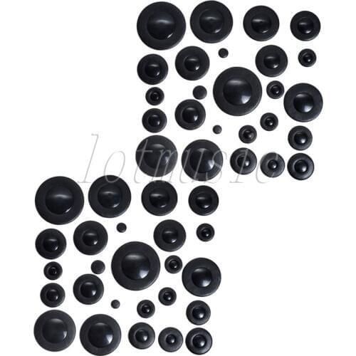 2Set Alto Saxophone Pads Sax Pad 25Pcs Black Leather Size Replacement