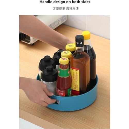 Kitchen Organizer and Storage Container Rotating Seasoning Storage Plate Multifunctional Food Fruit Cosmetics Storage Box
