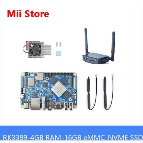 NanoPC T4 RK3399 Development Board Open Source DDR3 4GB Gbps Ethernet Support Android 7 8 10 Ubuntu, AI learning Board