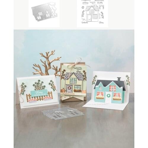 Metal Cutting Dies And Stamps 3D House building for DIY Scrapbooking Album Paper Cards Decorative Crafts Embossing Die Cuts