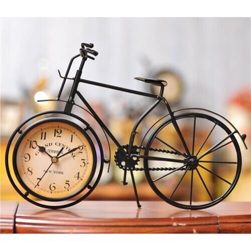 Bicycle modeling silent clock bedroom desk Hebu creative home decoration desk ornament