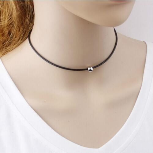 Trendy Chokers Necklace Short Stylish With Tiny Simulated Pearl Black Choker Fashion Sexy Gift Accessories For Women
