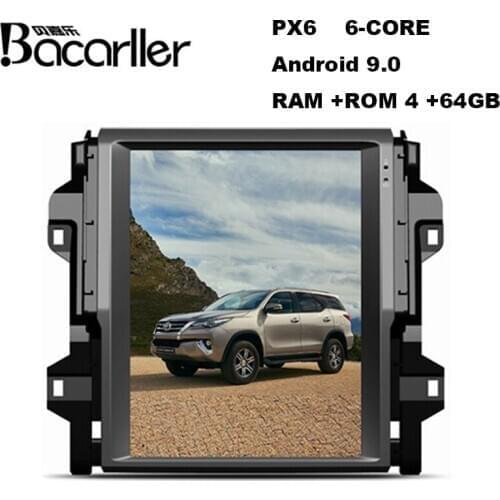 PX6 Android 9.0 Tesla type car radio multimedia for Toyota Fortuner/ REVO 2016- support Auto/ Manual