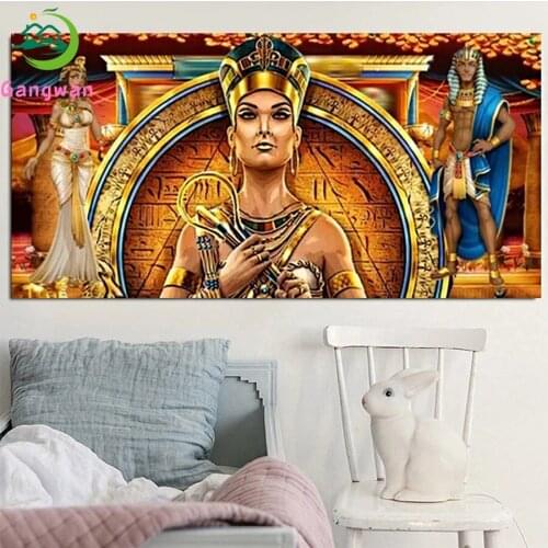 DIY Egyptian Cleopat Queen Diamond Painting Full round Drill Mosaic Diamond embroidery 3D square Portrait God Living Room Decor